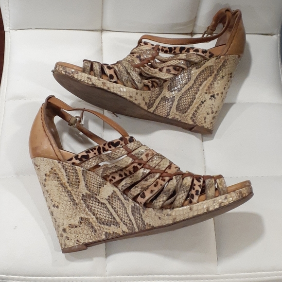 Cole Haan Shoes - Cole haan snake skin/leather wedge size 9B